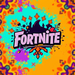 A vibrant and playful logo design combining elements of Fortnite and Iranian culture