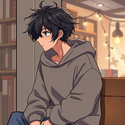 A detailed character profile of an anime boy who embodies the traits of being low-key and introverted