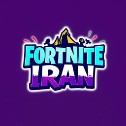 A modern and vibrant logo design inspired by Fortnite, with a distinctly Iranian flair