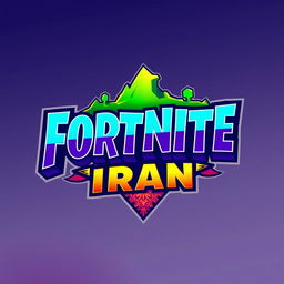 A modern and vibrant logo design inspired by Fortnite, with a distinctly Iranian flair