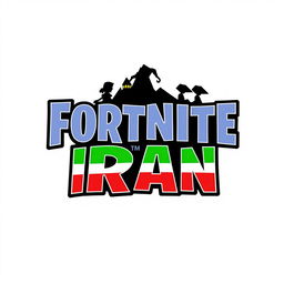 A modern and vibrant logo design inspired by Fortnite, with a distinctly Iranian flair