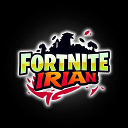 A modern and vibrant logo design inspired by Fortnite, with a distinctly Iranian flair