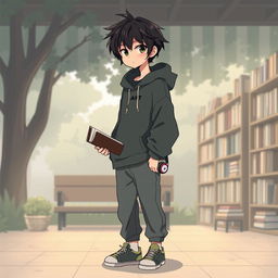 A character profile of an anime boy embodying the traits of being low-key and introverted