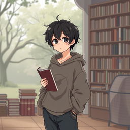 A character profile of an anime boy embodying the traits of being low-key and introverted