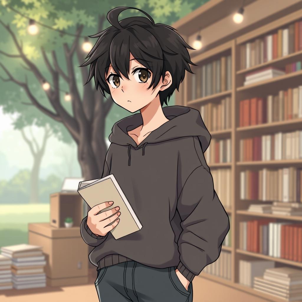 A character profile of an anime boy embodying the traits of being low-key and introverted