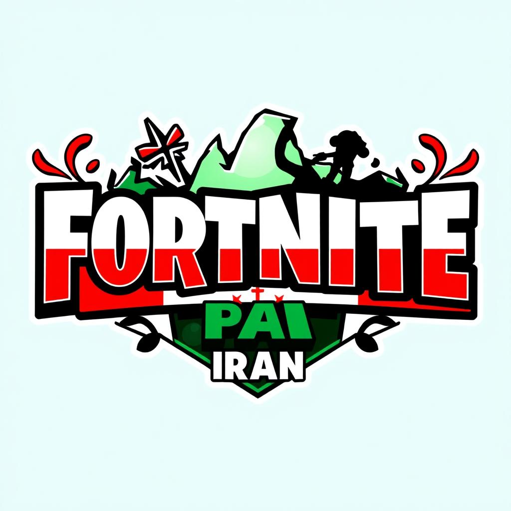 A modern and vibrant logo design inspired by Fortnite, tailored specifically for an Iranian audience