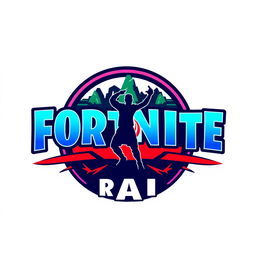 A logo design for "Fortnite Iran", featuring a stylized representation of Iran's national emblem integrated into the popular video game Fortnite style