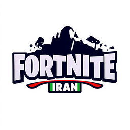 A creative and visually striking logo design for "Fortnite Iran" featuring a blend of the iconic Fortnite font with Persian elements