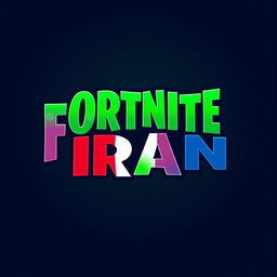 A creative and visually striking logo design for "Fortnite Iran" featuring a blend of the iconic Fortnite font with Persian elements