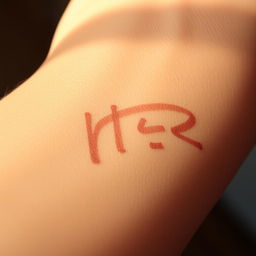 A close-up of a human arm with a partially erased scribble, as if it has been rubbed out with something