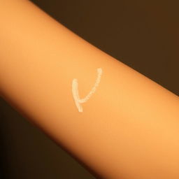 A close-up of a human arm with a partially erased scribble, as if it has been rubbed out with something