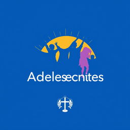 A vibrant blue logo design featuring silhouettes of teenagers in dynamic poses, representing youth and energy