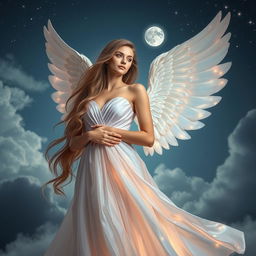 A stunning scene featuring an angel in disguise, beautifully blending elements of celestial and earthly aesthetics
