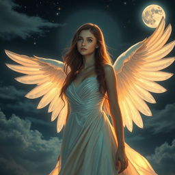 A stunning scene featuring an angel in disguise, beautifully blending elements of celestial and earthly aesthetics
