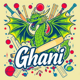A vibrant and dynamic T-shirt design featuring a fierce dragon symbolizing strength and agility in cricket