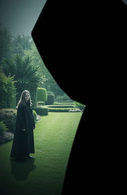 A dramatic scene symbolizing betrayal, featuring a shadowy figure in the foreground with a sinister smile, dressed in a dark cloak