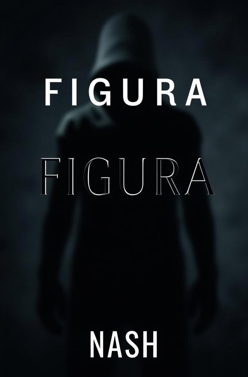 An abstract book cover design for a story titled 'FIGURA' by the author 'NASH'