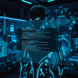 An artificial intelligence interface visually representing advanced technology