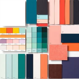 A visually striking collection of designer color combinations displayed in an artistic layout