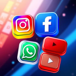 A creative digital illustration depicting various social media icons in unique capsule formats representing their respective platforms