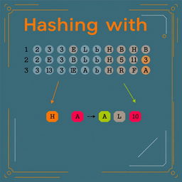A captivating and informative cover photo for a Microsoft PowerPoint presentation on 'Hashing with Quadratic Probing'