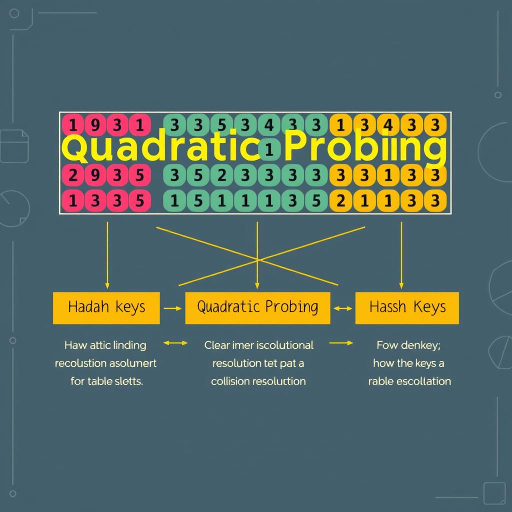 An eye-catching cover photo for a Microsoft PowerPoint presentation on 'Hashing with Quadratic Probing'