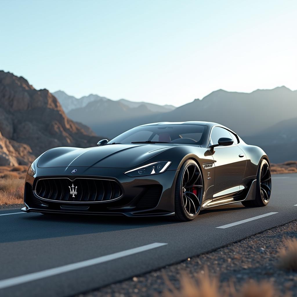 A striking Maserati MC20 concept car equipped with a wide body kit, presented on a smooth, winding road that showcases its sleek design