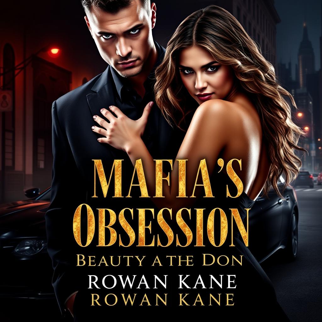 A striking and dramatic novel cover for 'Mafia’s Obsession: Beauty and the Don'