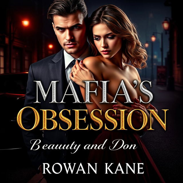 A striking and dramatic novel cover for 'Mafia’s Obsession: Beauty and the Don'