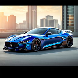 A stunning Maserati MC20 concept car featuring an aggressive wide body kit designed for 2025, showcasing sleek aerodynamic lines and futuristic design elements