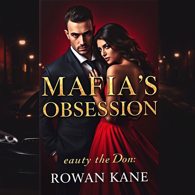 A striking and dramatic novel cover for 'Mafia’s Obsession: Beauty and the Don'