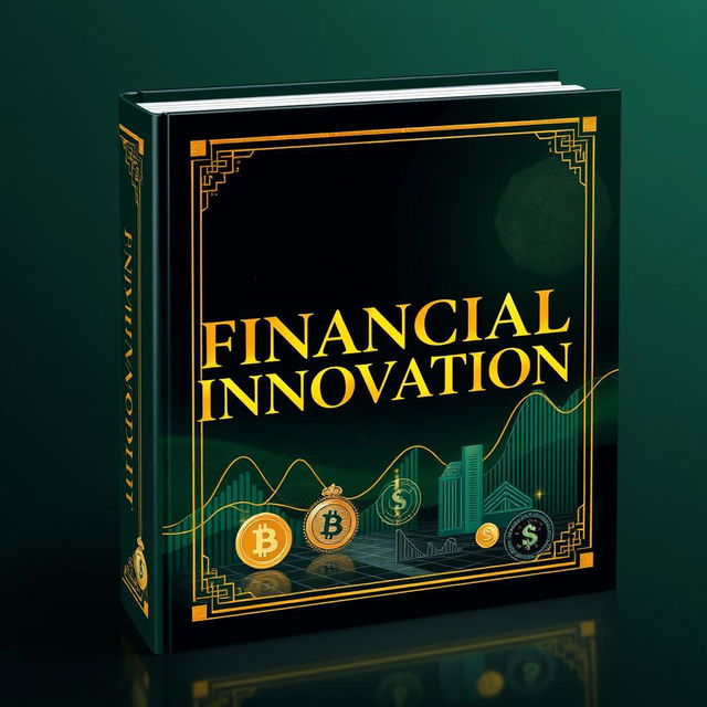 A captivating book cover design for 'Financial Innovation', featuring an elegant and luxurious aesthetic