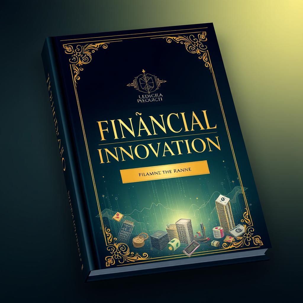 A stunning book cover depicting financial innovation, featuring elegant and luxurious design elements