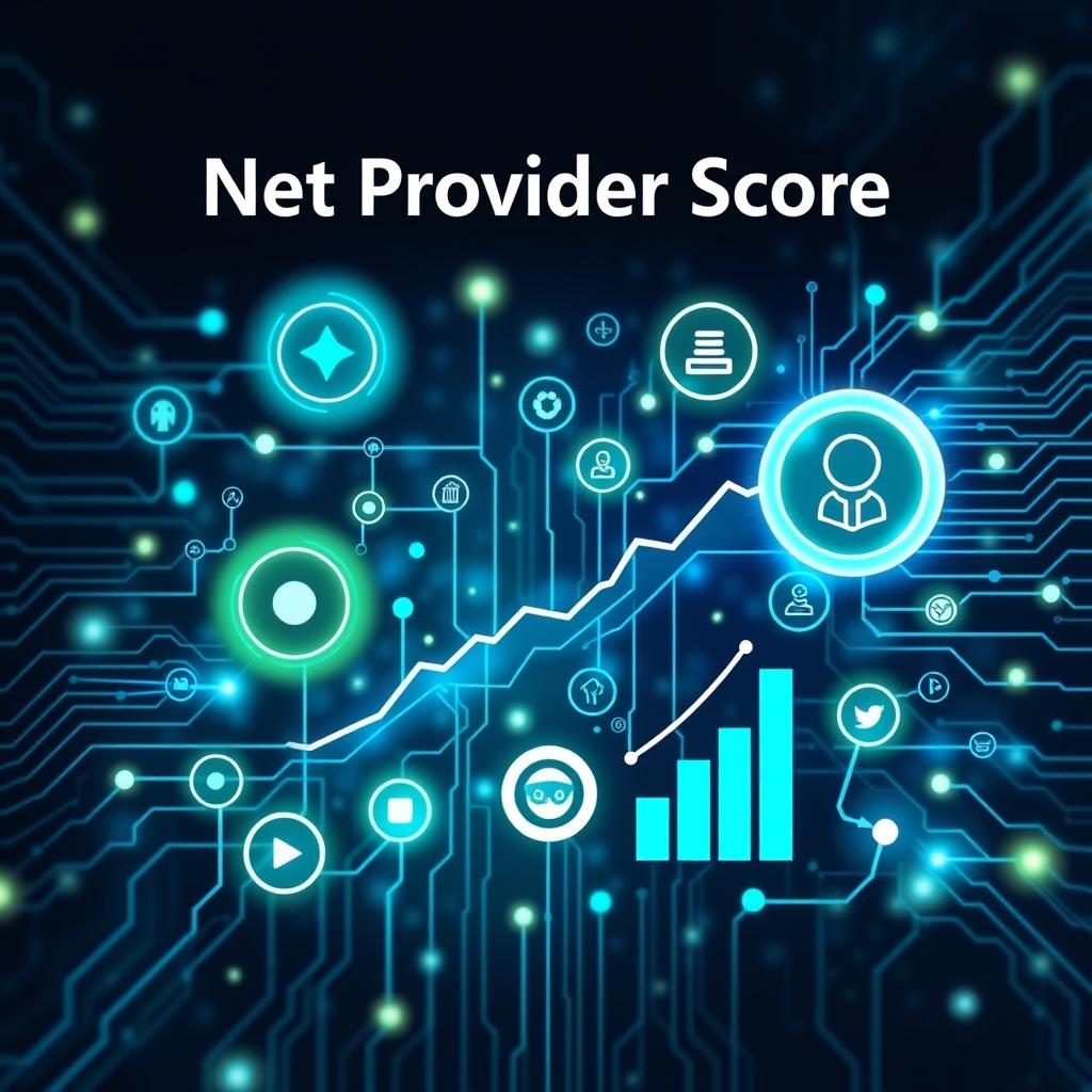 A visually striking cover design illustrating the concept of a net provider score