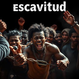 A visually striking representation of the concept of 'escavitud' (slavery) portrayed through powerful imagery and symbolism