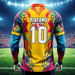 A vibrant football sublimation jersey design featuring bold colors and intricate patterns inspired by dynamic sports themes