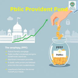 An informative graphic illustrating the concept of a Public Provident Fund (PPF)