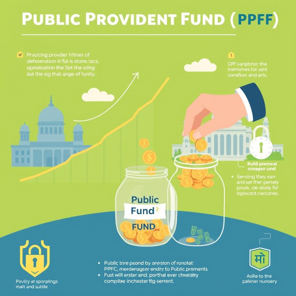 An informative graphic illustrating the concept of a Public Provident Fund (PPF)