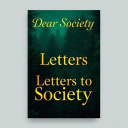 A book cover design for a book titled 'Letters to Society'
