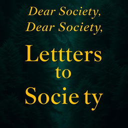A book cover design for a book titled 'Letters to Society'