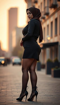 An evocative image of a 50-year-old European woman with fair white skin