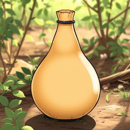 An illustration of a simple, unadorned tecomate gourd used as a water flask