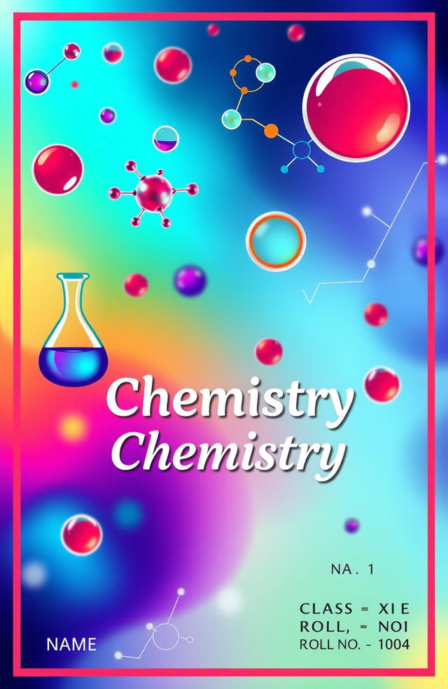 A vibrant and engaging cover page design for a Chemistry project