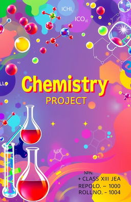 A vibrant and engaging cover page design for a Chemistry project