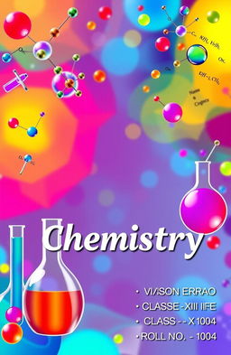 A vibrant and engaging cover page design for a Chemistry project