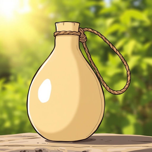 An illustration of a tecomate gourd used as a water flask, designed without any adornments