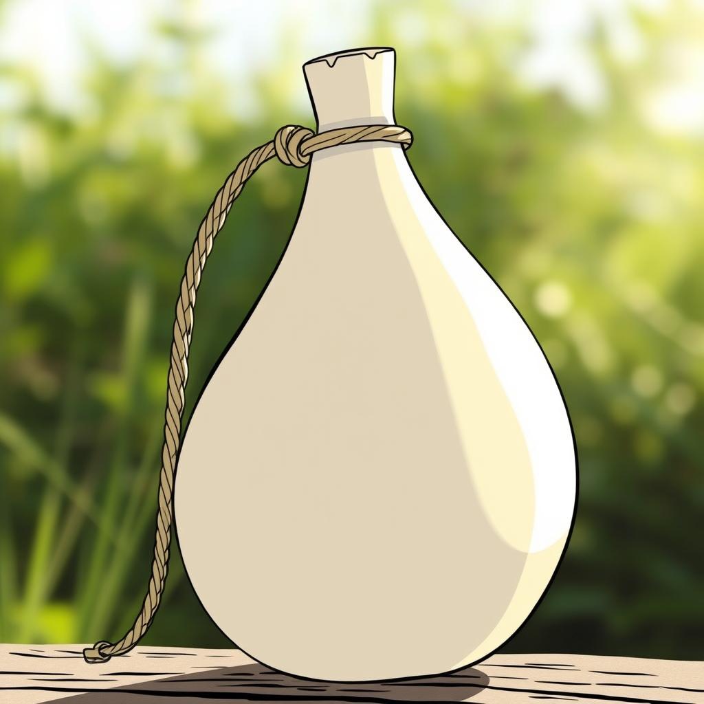 An illustration of a tecomate gourd used as a water flask, designed without any adornments