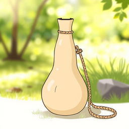 An illustration of a tecomate gourd used as a water flask, designed without any adornments