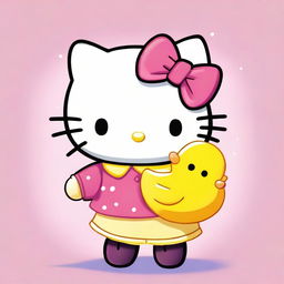 A high-quality digital illustration depicting the adorable character, Hello Kitty