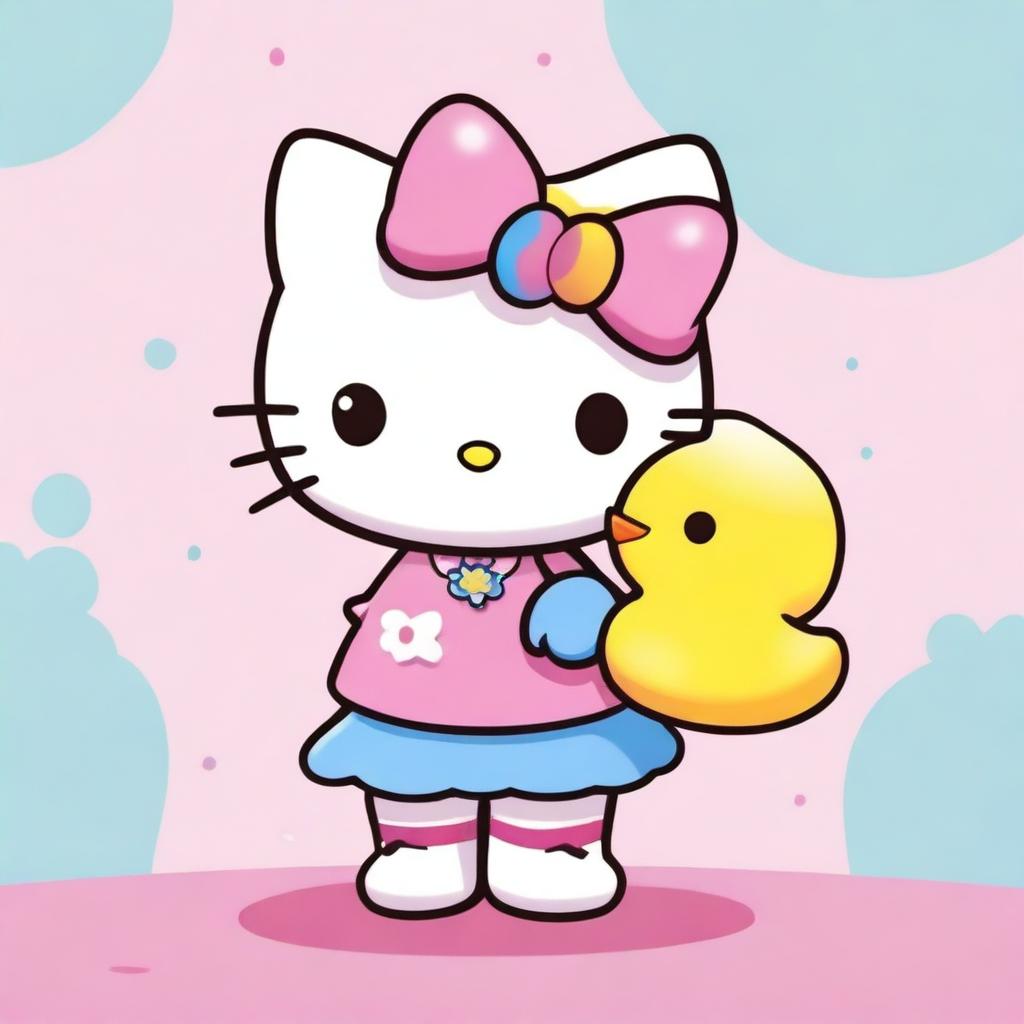 A high-quality digital illustration depicting the adorable character, Hello Kitty